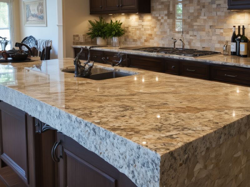 Luxurious white marble countertop